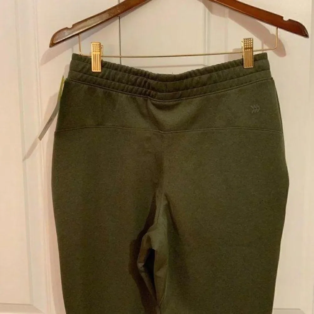 All In Motion Army Green High Rise Zippered Cuff Joggers With Pockets Small New